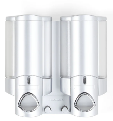 76235-1 ''AVIVA 2'' DISTRIBUTEUR À SAVON ''DOUBLE'' ARGENT SATINÉ 325ML