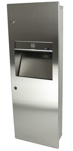 FROST-410-C DISTRIBUTEUR DE PAPIER À MAIN AVEC POUBELLE SEMI-ENCASTRÉ DE FINITON INOX 15L