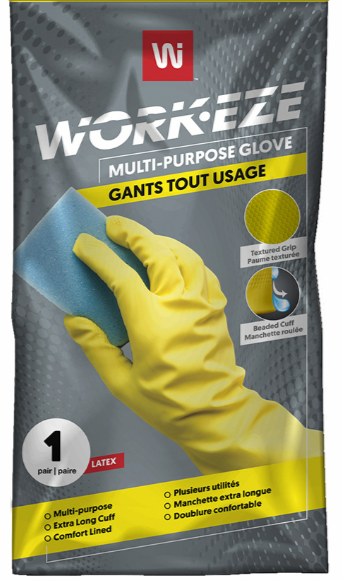 WPC-LF5YW-XL GANTS DE MÉNAGE JAUNE EXTRA-LARGE