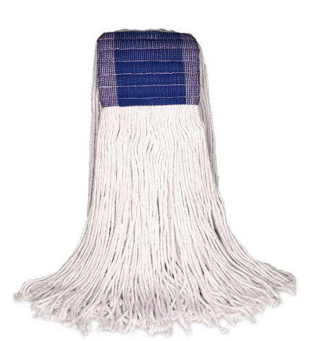 BVS-BLS20 MOPPE SYNTHÉTIQUE BLANCHE 20OZ BRINS COUPÉS AVEC BANDE LARGE