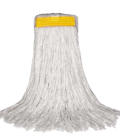 BVS-FCIS16 MOPPE À CIRER 16OZ BLANCHE BRINS COUPÉS AVEC BANDE ÉTROITE