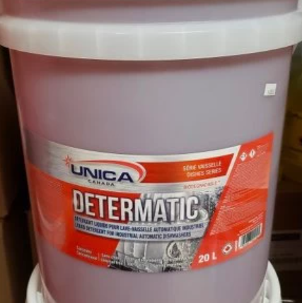 UNICA-NDET20 ''DETERMATIC'' DÉTERGENT LIQUIDE POUR LAVE-VAISSELLE COMMERCIAL 20L