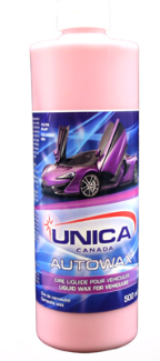 UNICA-NWA01 ''AUTOWAX'' CIRE VÉGÉTALE LIQUIDE POUR AUTOMOBILE AVEC CARNAUBA 500ML