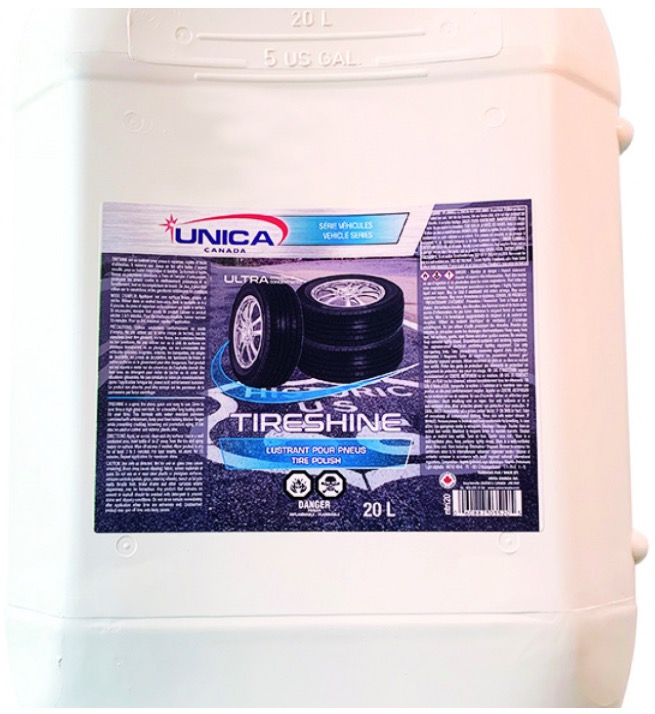 UNICA-NTIR20 ''TIRE SHINE'' LUSTRANT POUR PNEUS 20L
