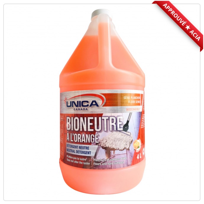 UNICA-NNOR04 ''BIONEUTRE A L'ORANGE'' DÉTERGENT NEUTRE ''ORANGE'' 4L