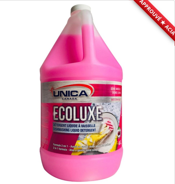 UNICA-NEDT04 ÉCOLUXE DÉTERGENT VAISSELLE ET MAIN ROSE 4L 