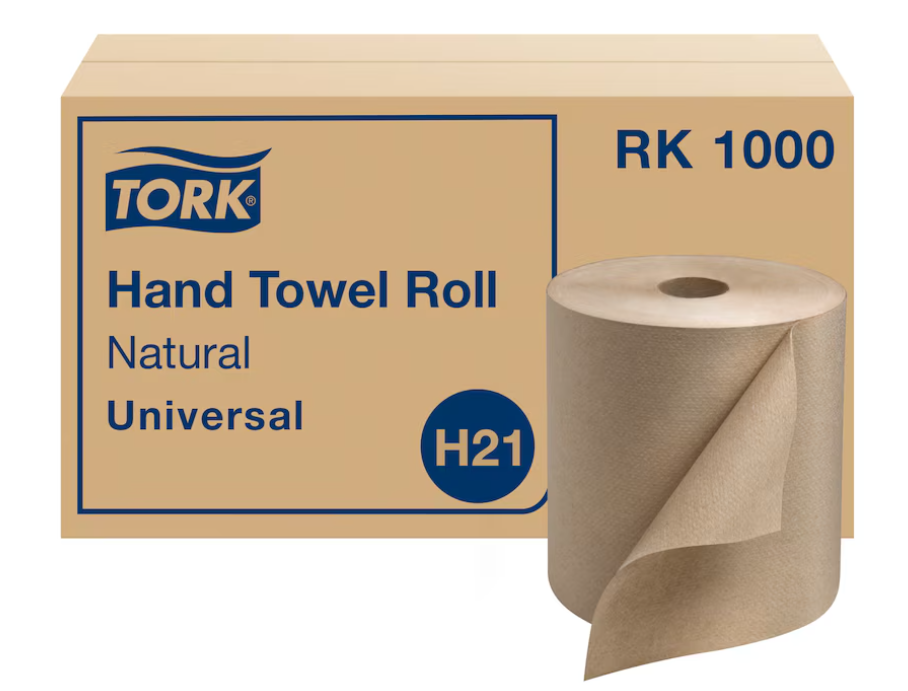 TORK-RK1000 PAPIER A MAIN EN ROULEAU BRUN 6X1000'/CAISSE
