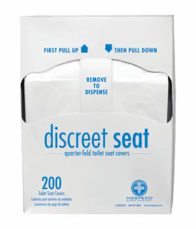 HPC-DS-QTR-5M COUVRE-SIÈGES DE TOILETTE PLIÉ 1/4 (25X200)5000/CAISSE