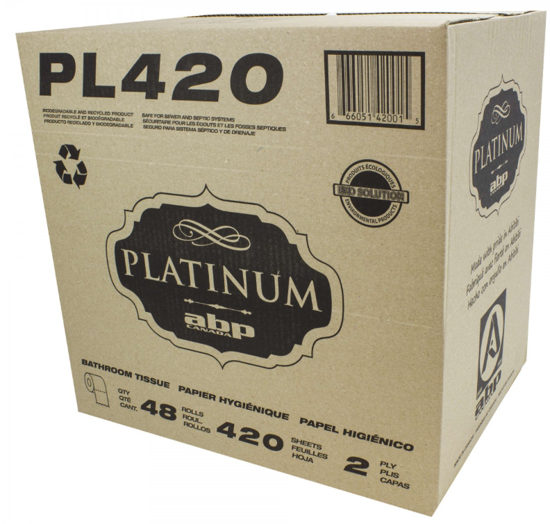 ABP-PL420 ''PLATINUM'' PAPIER HYGIÉNIQUE PETIT ROULEAU 2 PLIS 48X420/CAISSE