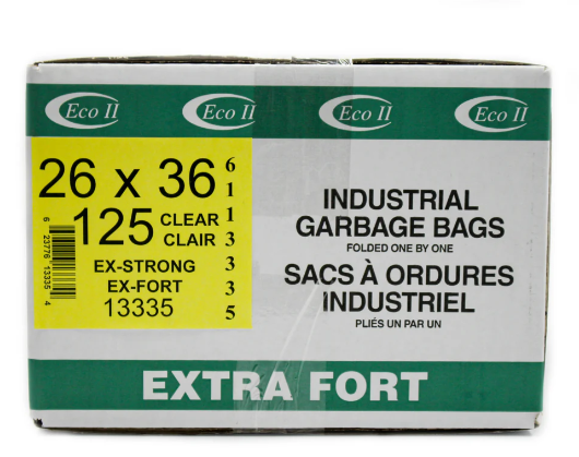 SAC À ORDURES CLAIR EXTRA-FORT 26X36 125/CAISSE