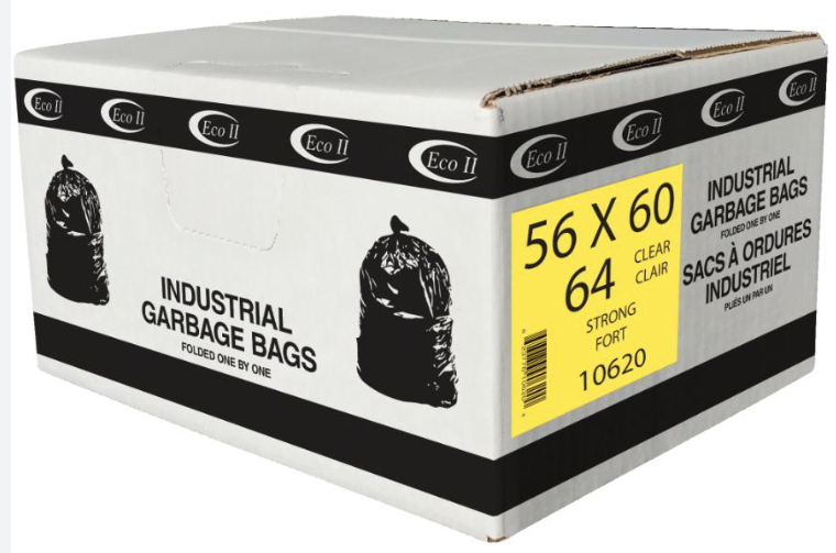 SAC À ORDURES POUR CANNETTES CLAIR  FORT 1 MILLIÈME 56X60  64/CAISSE