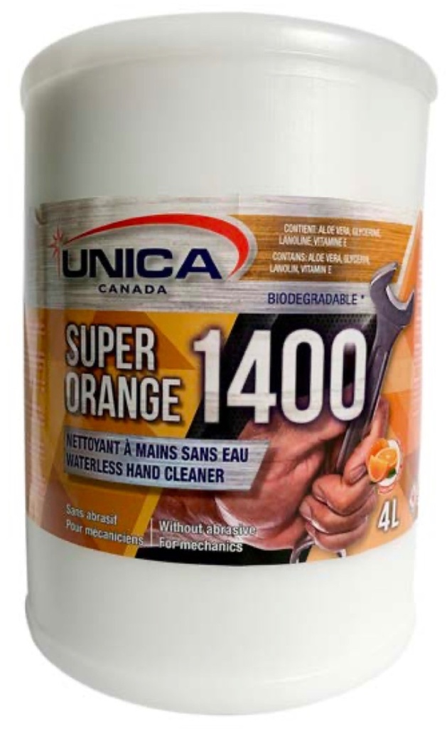UNICA-1401 ''SUPER ORANGE 1400'' NETTOYANT À MAINS SANS ABRASIF 500ML 