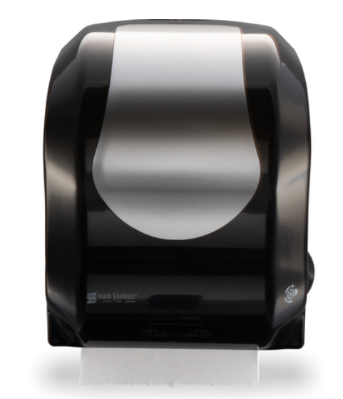 SJ-T7470BKSS DISTRIBUTEUR DE PAPIER À MAIN EN ROULEAU ''MÉCANIQUE'' NOIR/INOX