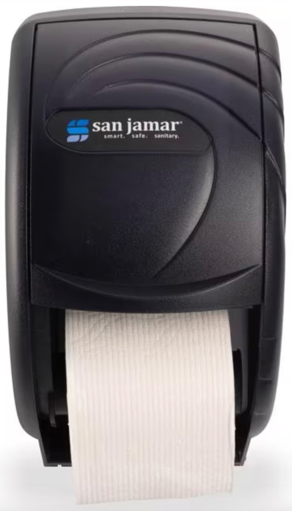 SJ-R3590TBK DISTRIBUTEUR DE PAPIER HYGIÉNIQUE DOUBLE ''1 SUR L'AUTRE'' POUR PETIT ROULEAU NOIR