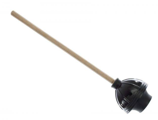 AG-1150 SIPHON DE TOILETTE NOIR AVEC VENTOUSE MANCHE EN BOIS 