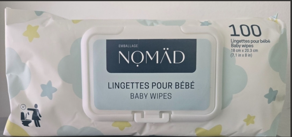 NOMAD-SERVIETTES HUMIDE POUR BÉBÉ 9X100/CAISSE