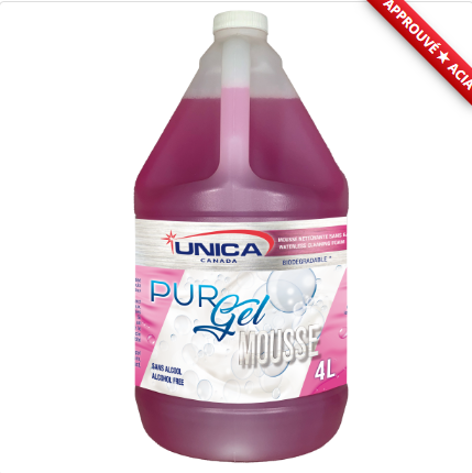 UNICA-S2206 ''PURGEL MOUSSE'' SAVON À MAIN MOUSSANT SANS RINCAGE 4L