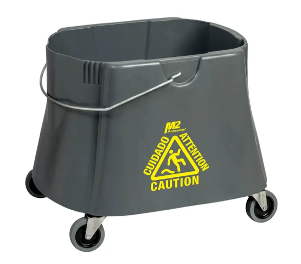 M2-BW-D41102-GY SEAU À MOPPES DE TYPE PATTES D'ÉLÉPHANT CHARCOAL 40PINTES