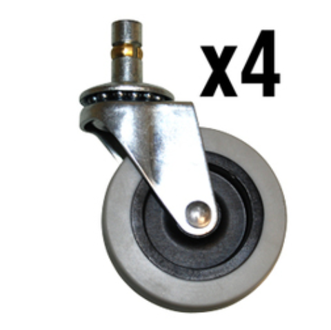 1859135-ROULETTES(X4) SILENCIEUSES DE 4" POUR CHARIOT RUBBERMAID COULEUR:NOIR