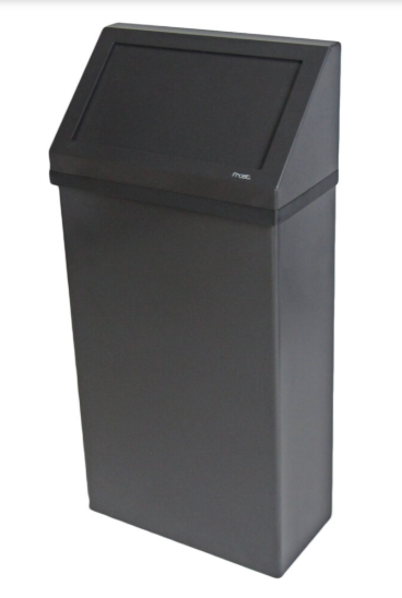 FROST-303-NL-BLK POUBELLE MURALE AVEC COUVERCLE À BATTANT NOIRE MAT