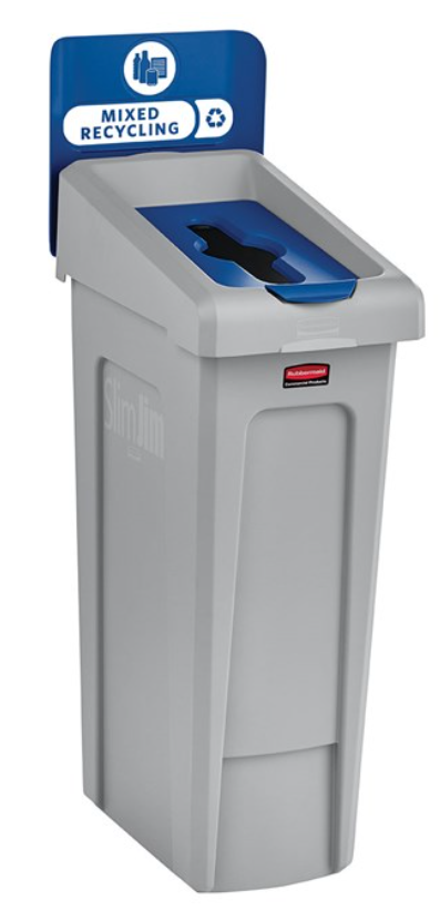 RUBBERMAID-2185055 STATION DE RECYCLAGE SLIM JIM GRISE 23GAL