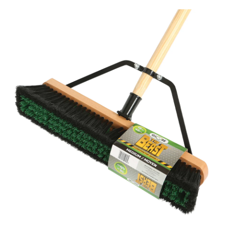 GLB-4064 BALAI BROSSE 24'' FIBRE MOYEN AVEC MANCHE ET RENFORT INCLUS