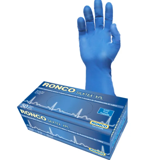 RC-895XPL ''SILKTEX'' GANT EN LATEX EXTRA-LARGE BLEU VENDU 10X50/CAISSE