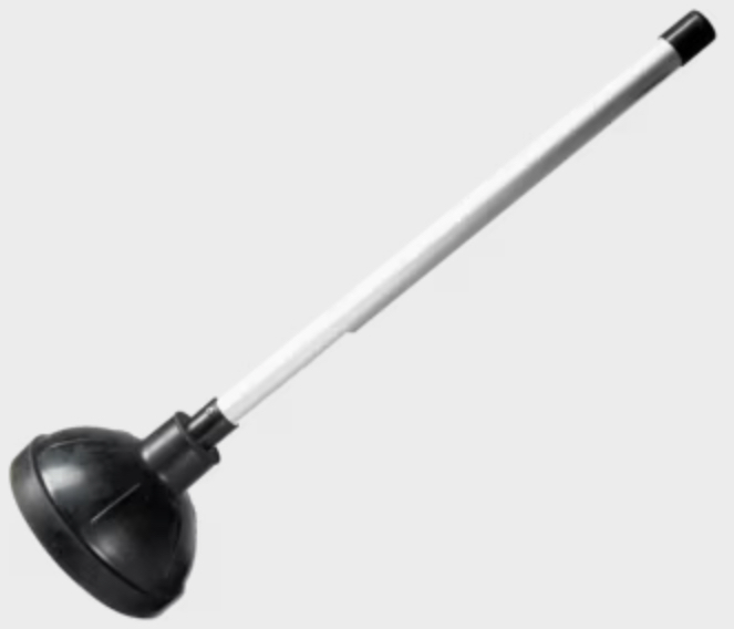VILEDA-134930 SIPHON DE TOILETTE NOIR AVEC MANCHE EN ALUMINIUM