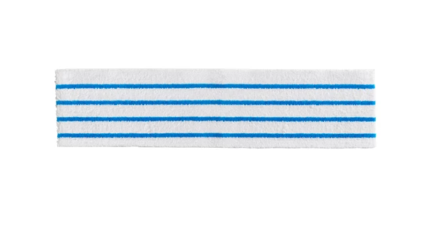 RUBBERMAID-2134282(CSX150) MICROFIBRE JETABLE 18" BLANCHE LIGNÉE BLEUE 150/CAISSE