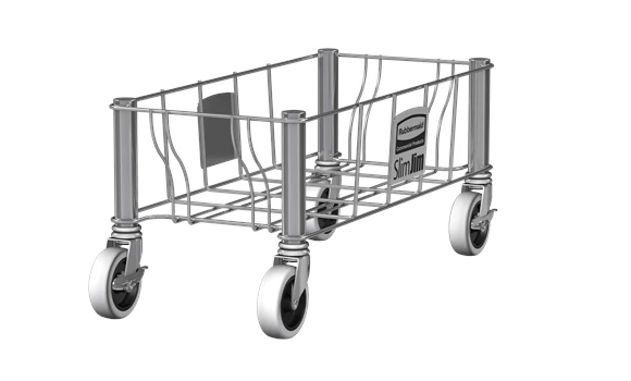 RUBBERMAID-1968468 CHARIOT SIMPLE POUR POUBELLES SLIM JIM DE FINITION INOX