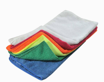 CHIFFON EN MICROFIBRE BLEU FORMAT 14''X14'' VENDU 10/PAQUET 290GR 