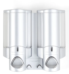 [410235] 76235-1 ''AVIVA 2'' DISTRIBUTEUR À SAVON ''DOUBLE'' ARGENT SATINÉ 325ML