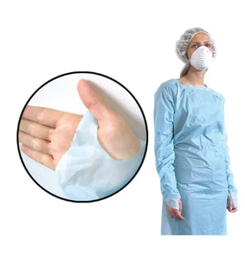 [617610] EM-7610-11(CSX100) BLOUSE D'HÔPITAL JETABLE BLEUS EN POLYÉTHYLÈNE 4X25/CAISSE