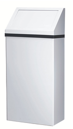 [050303] FROST-303 POUBELLE MURALE EN MÉTAL BLANC AVEC COUVERCLE À BATTANT